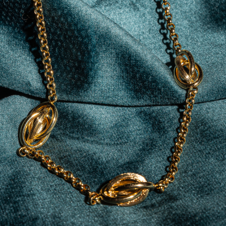 Collier "3 forçats" - Petite taille - Plaqué Or Collier "3 forçats" - Petite taille - Plaqué Or