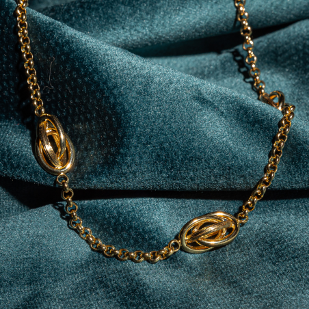 Collier "3 forçats" - Grande taille - Plaqué Or