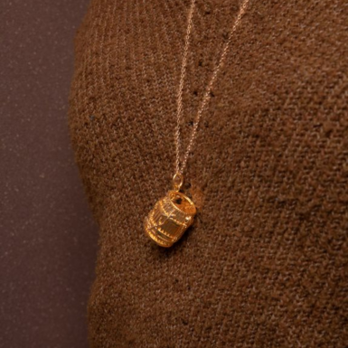 Pendentif Tambour KA (Grande taille) + chaine 70cm - P/OR