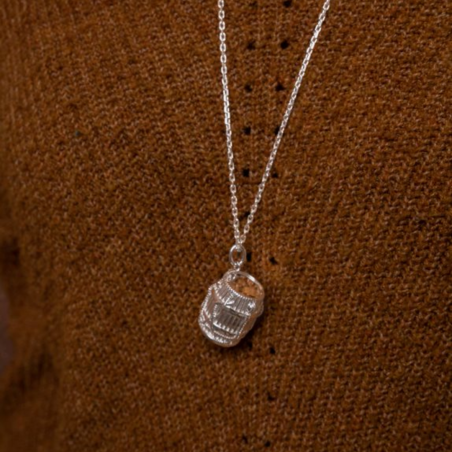 Pendentif Tambour KA (Petite taille) + chaine 50cm - Argent