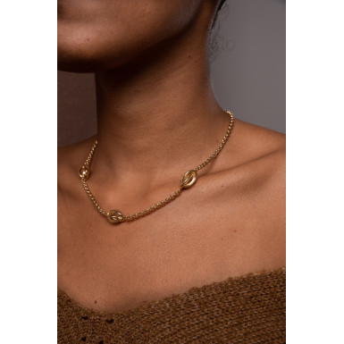 Collier "3 forçats" - Grande taille - Plaqué Or