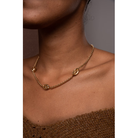 Collier "3 forçats" - Grande taille - Plaqué Or