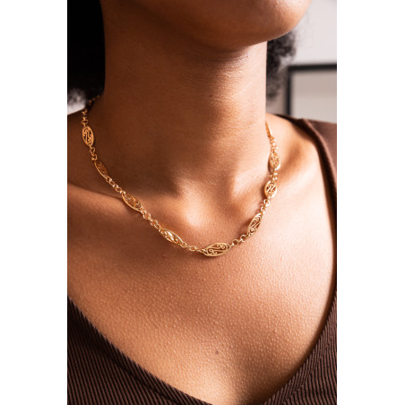 Collier "Maille Concombre" - 45 cm - Plaqué Or