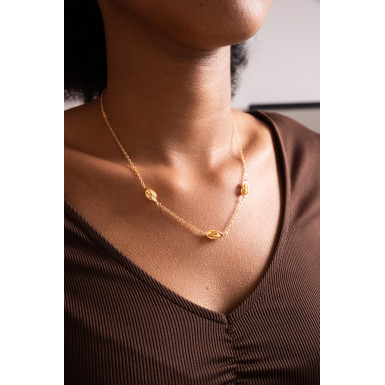 Collier "3 forçats" - Petite taille - Plaqué Or