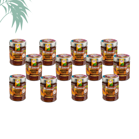 Confiture d'abricot pays 325g M'amour - Lot de 12