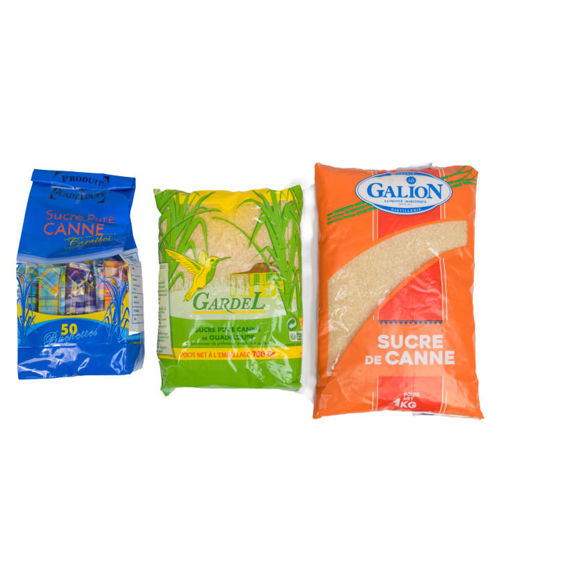Assortiment de 3 sucres de canne