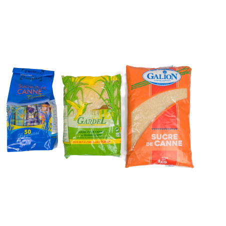 Assortiment de 3 sucres de canne