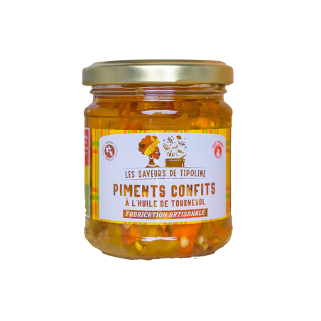 Piments confits à l'huile de tournesol 90g Les saveurs de Tipoline